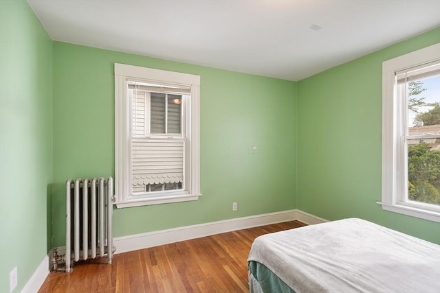 33 Alden Ave, Revere, MA 02151 - bedroom with radiator heating unit, baseboards, and wood finished floors