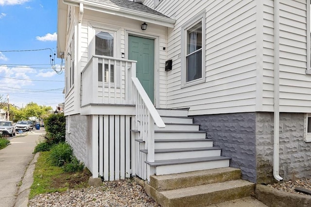 33 Alden Ave, Revere, MA 02151 - view of exterior entry with a shingled roof