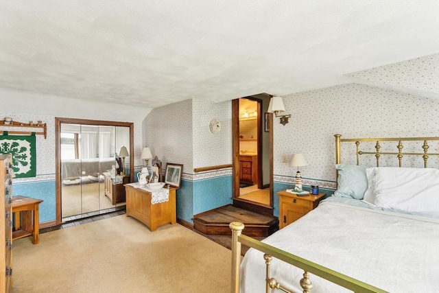 650 Pearse Rd, Swansea, MA 02777 - bedroom with wallpapered walls and light carpet