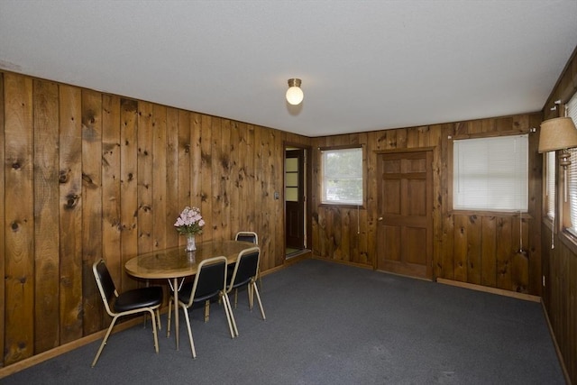 51 Hardy St, Springfield, MA 01129 - carpeted dining room featuring wood walls