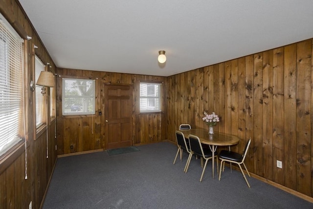51 Hardy St, Springfield, MA 01129 - carpeted dining area with wooden walls