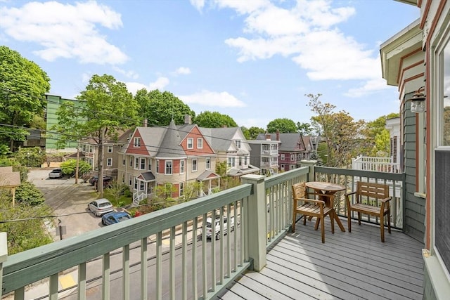balcony with a residential view