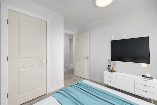 bedroom featuring light hardwood / wood-style floors