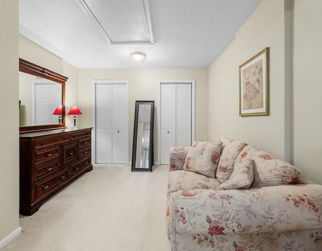 71 Dudley St, Marlborough, MA 01752 - sitting room featuring attic access and light colored carpet