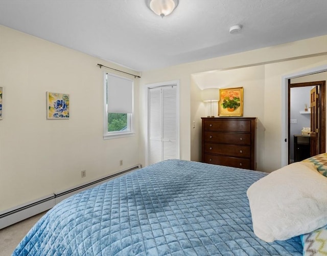 71 Dudley St, Marlborough, MA 01752 - bedroom featuring a baseboard heating unit and a closet