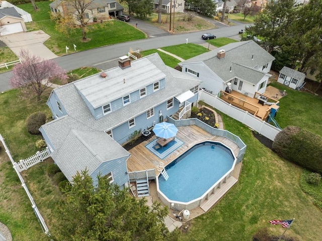 bird's eye view featuring a residential view