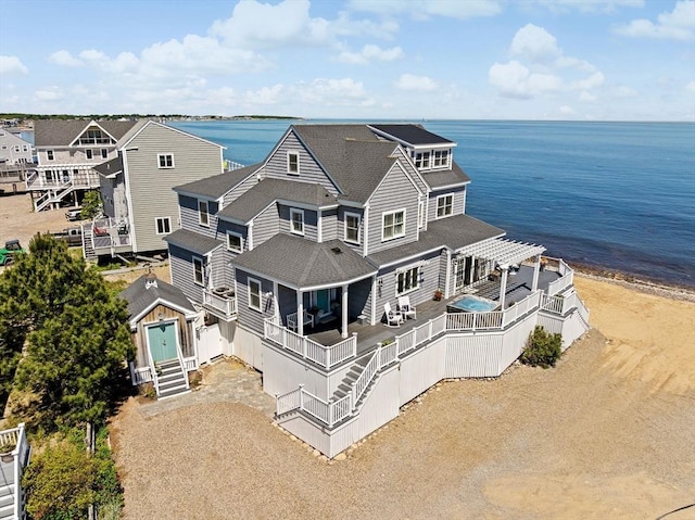 55 Seaside Rd, Scituate, MA 02066 - view from above of property with a nearby body of water
