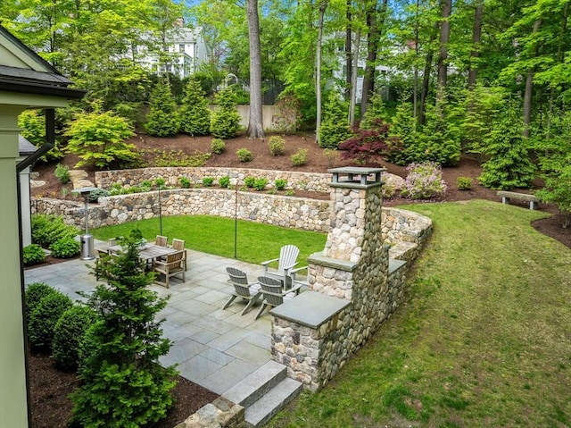50 Temple Rd, Wellesley, MA 02482 - view of green lawn with a patio