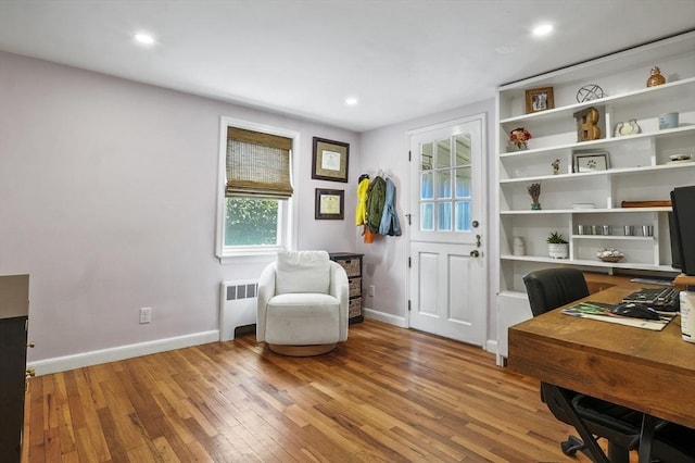 101 Eastern Ave, Woburn, MA 01801 - office featuring radiator, wood-type flooring, and recessed lighting