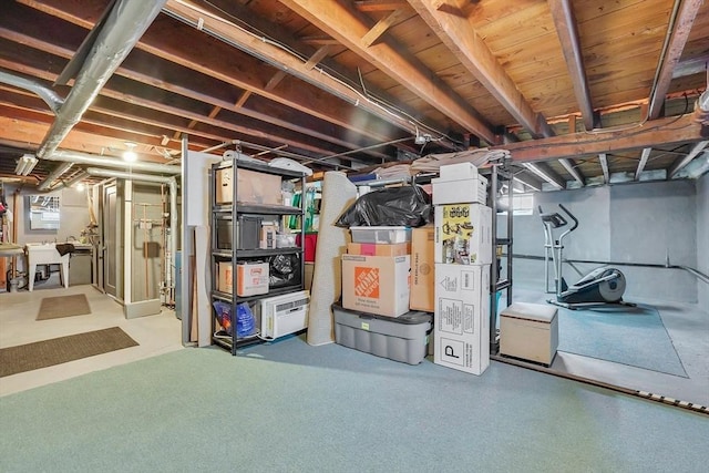 unfinished basement featuring a sink