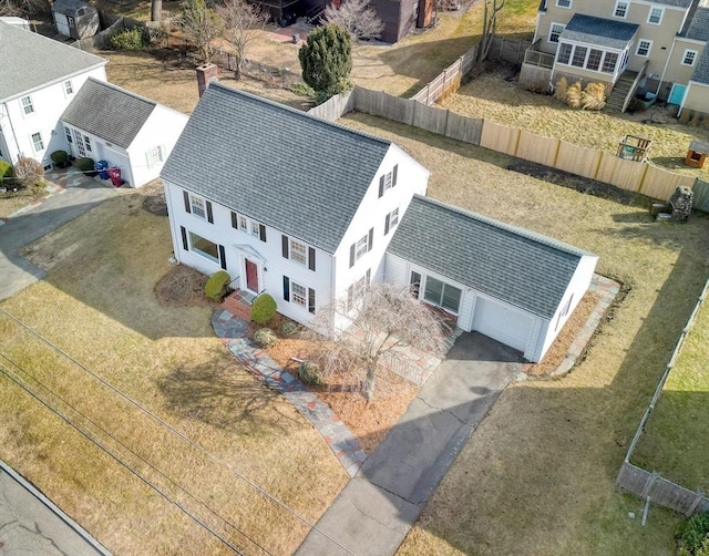 bird's eye view featuring a residential view