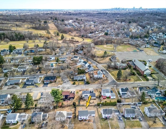 aerial view featuring a residential view