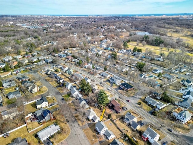 bird's eye view with a residential view