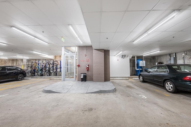 view of parking garage
