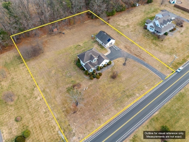 aerial view of property's location with property boundaries highlighted
