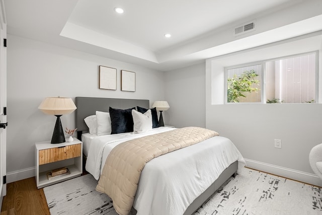 bedroom featuring light hardwood / wood-style floors