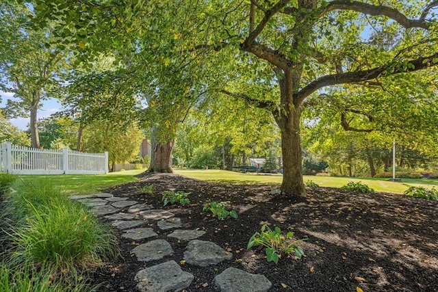 view of yard with fence