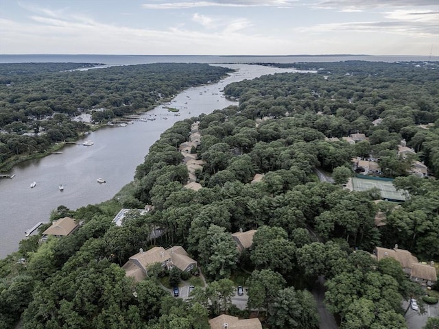 32 Sandy Reach Unit 32, Falmouth, MA 02536 - aerial view featuring a forest view and a water view