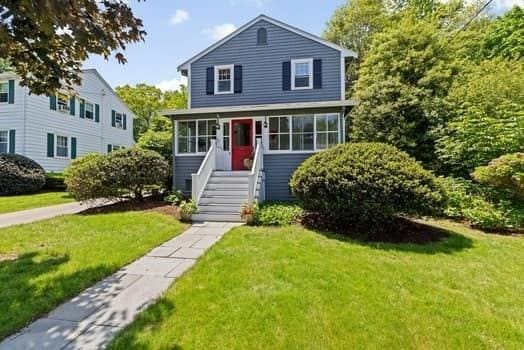 21 Fairview Rd, Needham, MA 02492 - traditional-style house featuring a front lawn