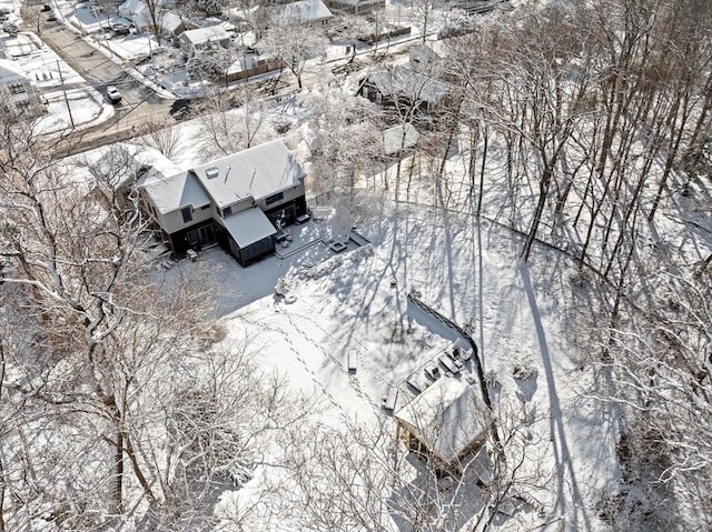 view of snowy aerial view