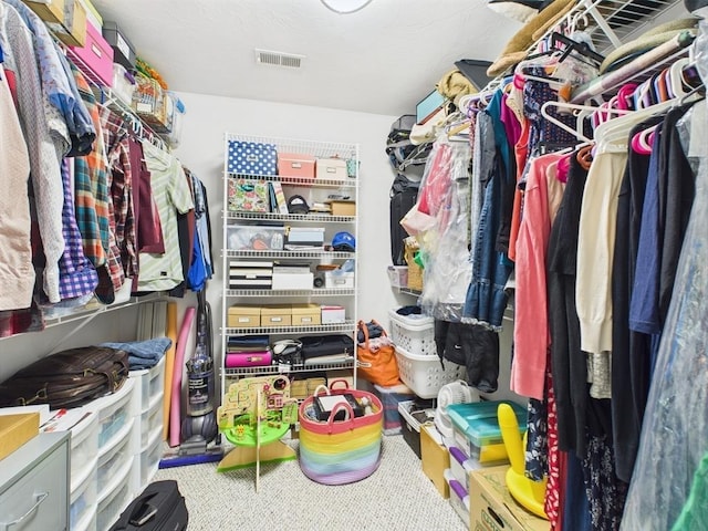 view of walk in closet
