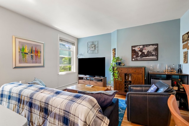 living room featuring light hardwood / wood-style floors