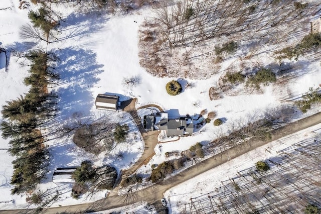 view of snowy aerial view