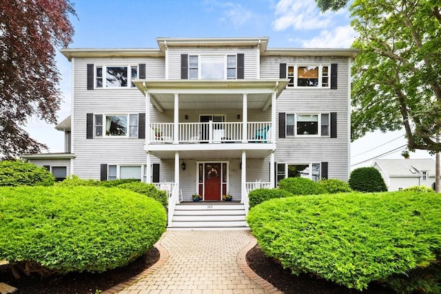 162 Willow Rd Unit 11, Nahant, MA 01908 - view of front of property featuring a balcony and covered porch