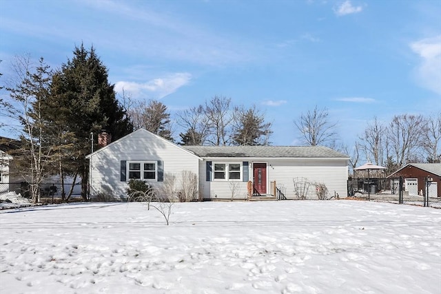 view of front of property with fence