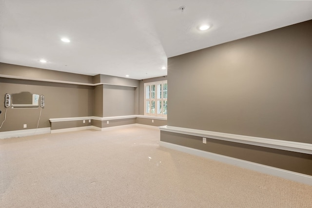 basement featuring carpet