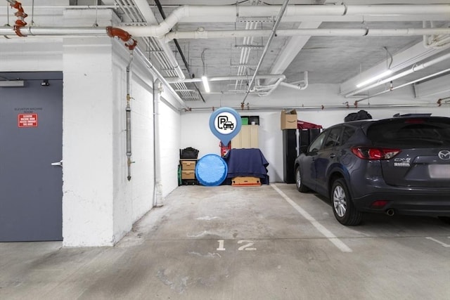 view of parking garage