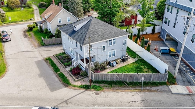 aerial perspective of suburban area