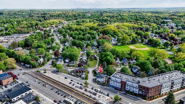 bird's eye view of a heavily wooded area