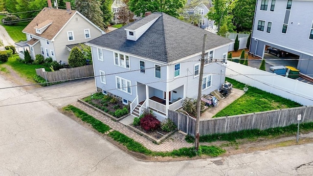 aerial perspective of suburban area