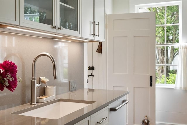 9 The Cmn, Royalston, MA 01368 - kitchen featuring glass insert cabinets, healthy amount of natural light, and white cabinets