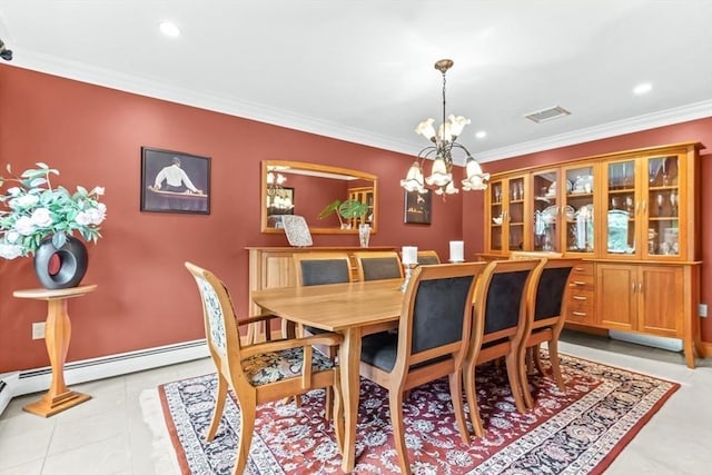 18 Sumac St, Billerica, MA 01821 - dining room with a chandelier, recessed lighting, crown molding, and baseboards