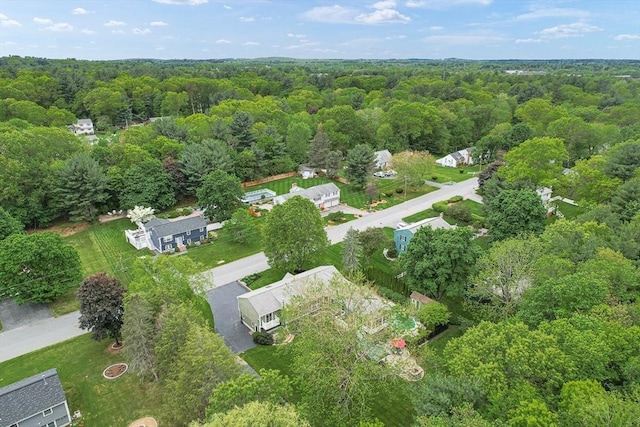 18 Sumac St, Billerica, MA 01821 - aerial view of property and surrounding area featuring a forest