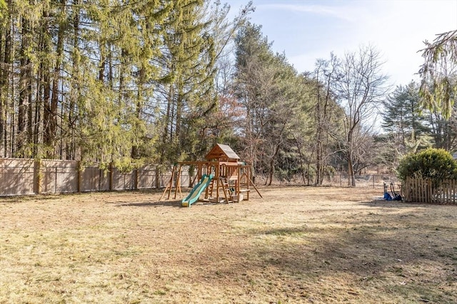 view of playground with fence