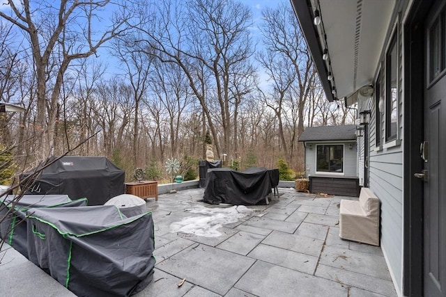 view of patio featuring area for grilling