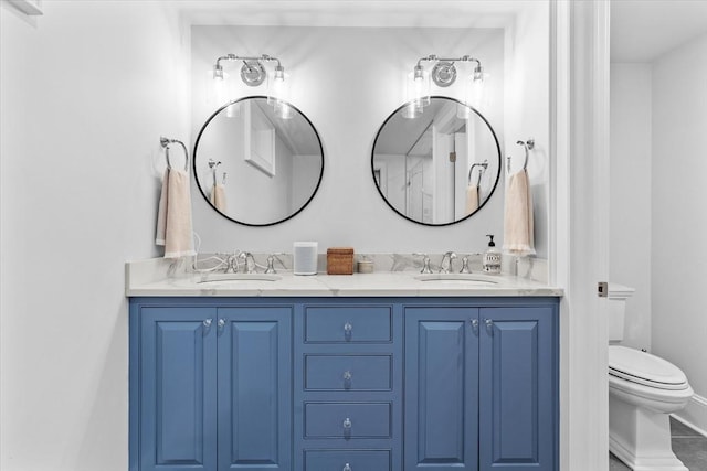 bathroom featuring vanity and toilet