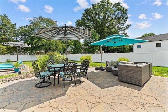 view of patio / terrace with an outdoor living space