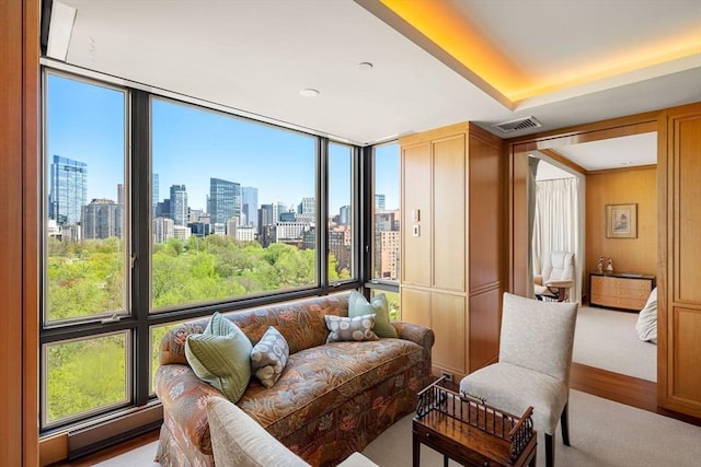 2 Commonwealth Ave Unit 14B, Boston, MA 02116 - interior space with a view of city, visible vents, and a healthy amount of sunlight
