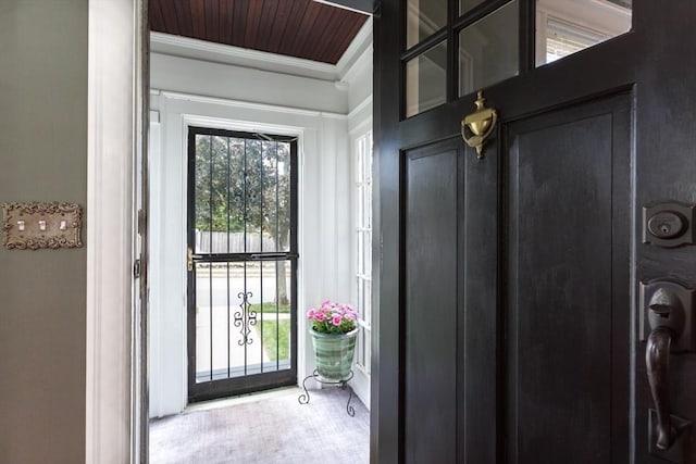 24 Neponset Rd, Quincy, MA 02169 - foyer featuring crown molding and wood ceiling