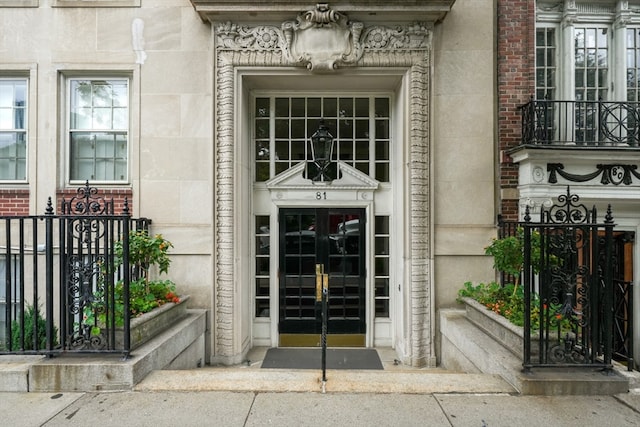 view of exterior entry with french doors