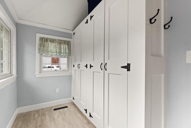 25 12th Ave, Halifax, MA 02338 - mudroom featuring light wood finished floors and lofted ceiling