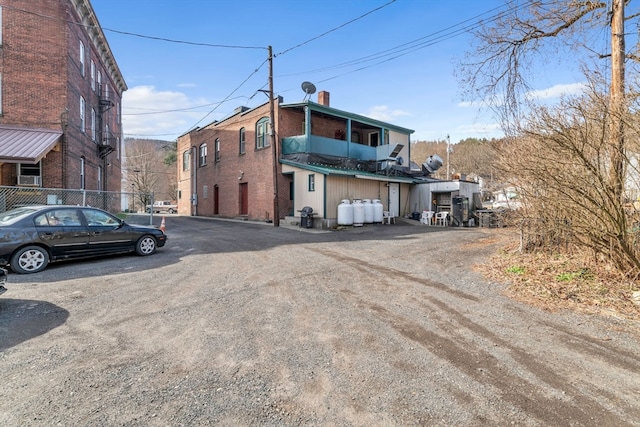 exterior space featuring a garage