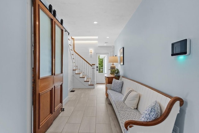 124 Osgood Rd, Charlton, MA 01507 - entryway featuring stairway, recessed lighting, and light tile patterned floors