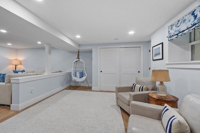 124 Osgood Rd, Charlton, MA 01507 - sitting room featuring wood finished floors, recessed lighting, and baseboards