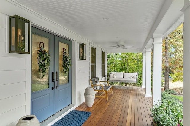 124 Osgood Rd, Charlton, MA 01507 - porch with french doors and a ceiling fan