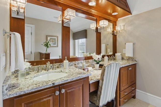 58 Bridle Path, Tewksbury, MA 01876 - bathroom with vanity and tile patterned flooring